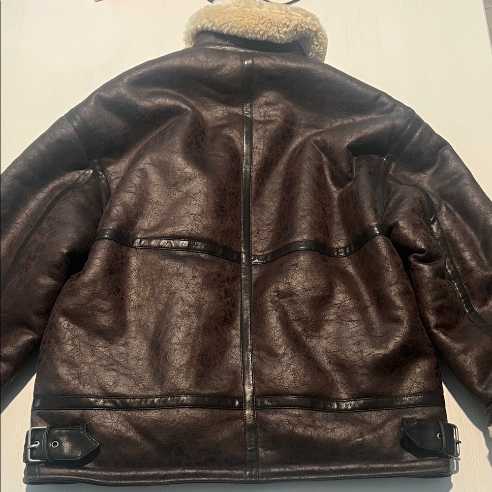 BDG by Urban Outfitters Dark Brown Utility Jacket with Cream Collar - Picture 4 of 4
